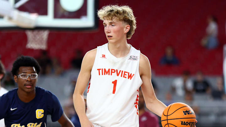 Jun 24, 2023; Glendale, AZ, USA; Timpview player Dean Rueckert (1) during the Section 7 high school boys tournament at State Farm Stadium. Mandatory Credit: Mark J. Rebilas-Imagn Images