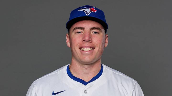 Feb 20, 2026; Dunedin, FL, USA; Toronto Blue Jays third baseman Sean Keys (89) poses for a photo during media day at the Player Development Complex. Feb 20, 2026; Dunedin, FL, USA; Toronto Blue Jays third baseman Sean Keys (89) poses for a photo during media day at the Player Development Complex.