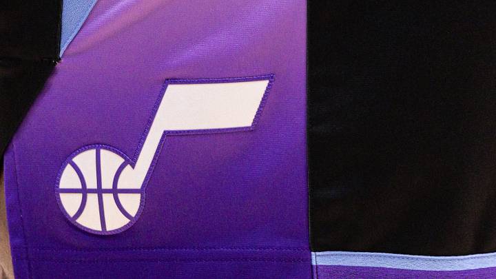 Apr 7, 2026; New Orleans, Louisiana, USA; Utah Jazz logo is seen on a uniform during a time out against the New Orleans Pelicans during the first half at Smoothie King Center. Mandatory Credit: Stephen Lew-Imagn Images Apr 7, 2026; New Orleans, Louisiana, USA; Utah Jazz logo is seen on a uniform during a time out against the New Orleans Pelicans during the first half at Smoothie King Center. Mandatory Credit: Stephen Lew-Imagn Images