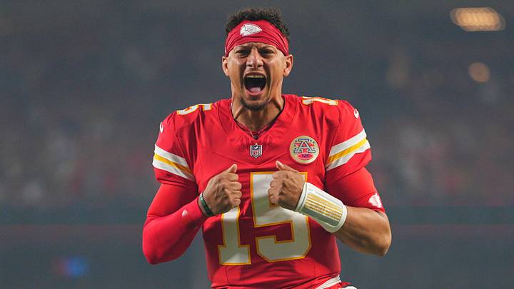 Sep 20, 2026; Kansas City, Missouri, USA; Kansas City Chiefs quarterback Patrick Mahomes (15) reacts prior to the game against the Indianapolis Colts at GEHA Field at Arrowhead Stadium. Mandatory Credit: Jay Biggerstaff-Imagn Images Sep 20, 2026; Kansas City, Missouri, USA; Kansas City Chiefs quarterback Patrick Mahomes (15) reacts prior to the game against the Indianapolis Colts at GEHA Field at Arrowhead Stadium. Mandatory Credit: Jay Biggerstaff-Imagn Images