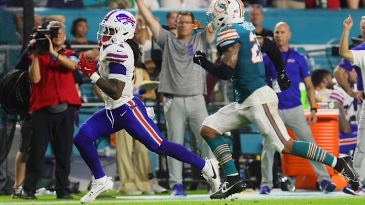 James Cook runs with the football