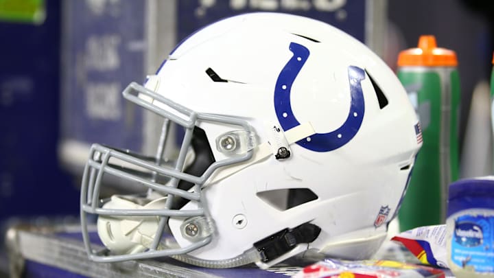 Jan 5, 2019; Houston, TX, USA; Detailed view of an Indianapolis Colts helmet against the Houston Texans during the AFC Wild Card at NRG Stadium. Mandatory Credit: Mark J. Rebilas-Imagn Images Jan 5, 2019; Houston, TX, USA; Detailed view of an Indianapolis Colts helmet against the Houston Texans during the AFC Wild Card at NRG Stadium. Mandatory Credit: Mark J. Rebilas-Imagn Images