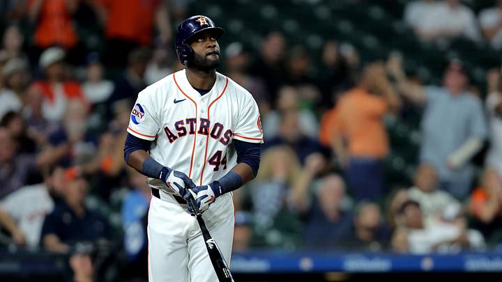 Sep 17, 2026; Houston, Texas, USA; Houston Astros designated hitter Yordan Alvarez (44) hits a home run to right field against the Kansas City Royals during the fifth inning at Daikin Park. Mandatory Credit: Erik Williams-Imagn Images Sep 17, 2026; Houston, Texas, USA; Houston Astros designated hitter Yordan Alvarez (44) hits a home run to right field against the Kansas City Royals during the fifth inning at Daikin Park. Mandatory Credit: Erik Williams-Imagn Images