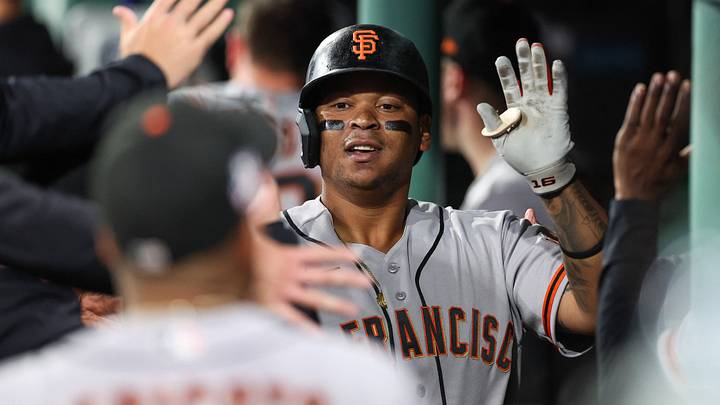 Aug 21, 2026; Boston, Massachusetts, USA; San Francisco Giants designated hitter Rafael Devers (16) celebrates after hitting a solo home run during the fourth inning against the Boston Red Sox at Fenway Park. Mandatory Credit: Paul Rutherford-Imagn Images Aug 21, 2026; Boston, Massachusetts, USA; San Francisco Giants designated hitter Rafael Devers (16) celebrates after hitting a solo home run during the fourth inning against the Boston Red Sox at Fenway Park. Mandatory Credit: Paul Rutherford-Imagn Images