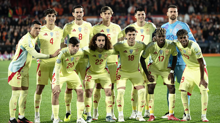 Spain rescued a draw in the first leg in the Netherlands.
