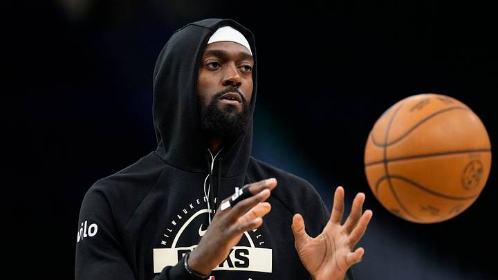 Apr 10, 2026; Milwaukee, Wisconsin, USA;  Milwaukee Bucks forward Bobby Portis (9) catches a pass during warmups prior to the game against the Brooklyn Nets at Fiserv Forum. Mandatory Credit: Jeff Hanisch-Imagn Images