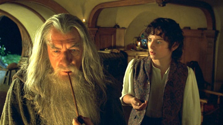 New Line Cinema's "Lord Of The Rings" - Gandalf (Ian McKellen, left) and Frodo (Elijah Wood, right)