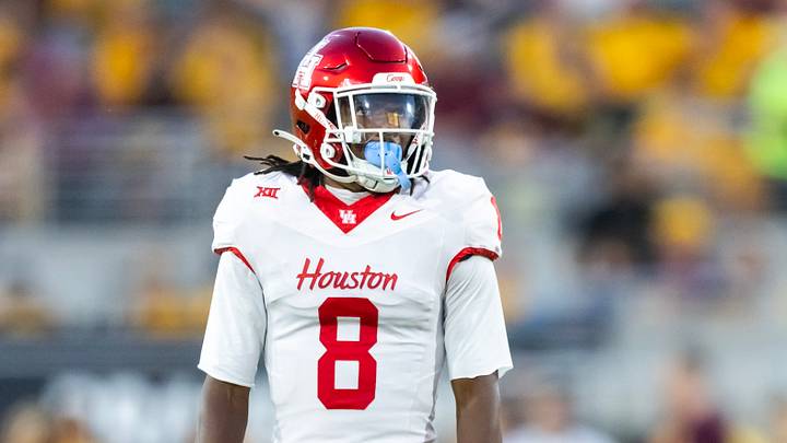 Oct 25, 2025; Tempe, Arizona, USA; Houston Cougars defensive back Kentrell Webb (8) against the Arizona State Sun Devils at Mountain America Stadium. Mandatory Credit: Mark J. Rebilas-Imagn Images Oct 25, 2025; Tempe, Arizona, USA; Houston Cougars defensive back Kentrell Webb (8) against the Arizona State Sun Devils at Mountain America Stadium. Mandatory Credit: Mark J. Rebilas-Imagn Images