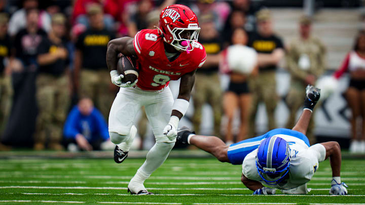 UNLV running back Jai'Den Thomas. UNLV running back Jai'Den Thomas.