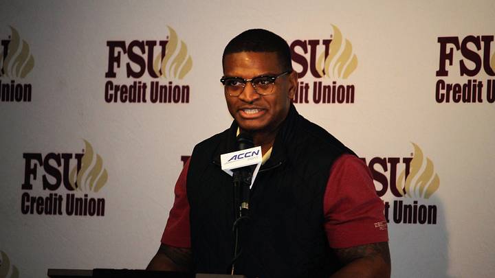 FSU linebackers coach Chris Marve at the FSU National Signing Day Party on Feb. 5, 2020.

Img 4547