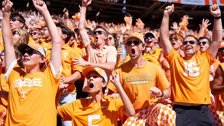 Sep 26, 2026; Knoxville, Tennessee, USA; Tennessee students can‚Äôt believe the Vols recovered the onside kick during a college football game between Tennessee and Texas at Neyland Stadium in Knoxville, Tenn. on Sept. 26, 2026. Mandatory Credit: Brianna Paciorka-USA TODAY Network via Imagn Images