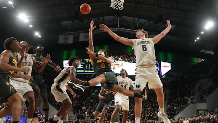 Husky freshman Hannes Steinbach (6) is shown against Baylor.