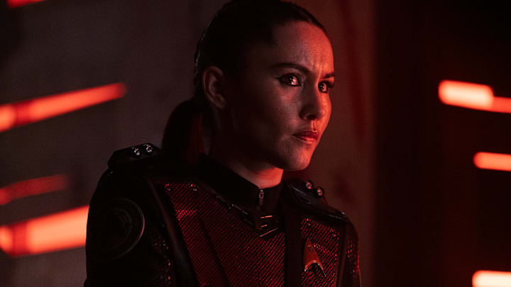 Christina Chong as La'an in Star Trek: Strange New Worlds streaming on Paramount+, 2023. Photo Credit: Michael Gibson/Paramount+
