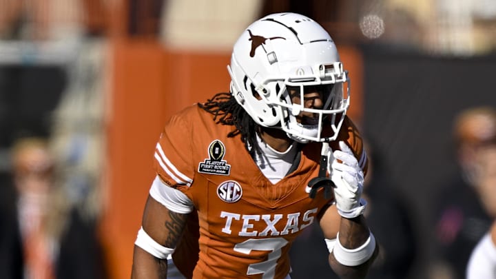 Texas Longhorns defensive back Jaylon Guilbeau in action during the game between the Texas Longhorns and the Clemson Tigers in the CFP National Playoff First Round at Darrell K Royal-Texas Memorial Stadium. Texas Longhorns defensive back Jaylon Guilbeau in action during the game between the Texas Longhorns and the Clemson Tigers in the CFP National Playoff First Round at Darrell K Royal-Texas Memorial Stadium.