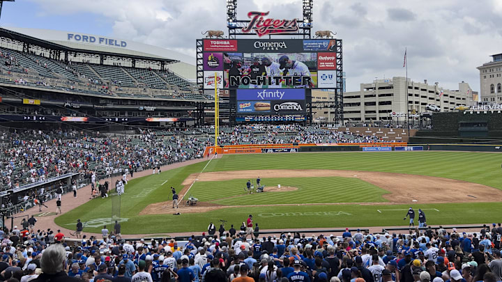 Detroit Tigers celebrate after defeating the Toronto Blue Jays. 