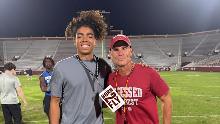 Oklahoma prospect Nash Henry, coach Brent Venables