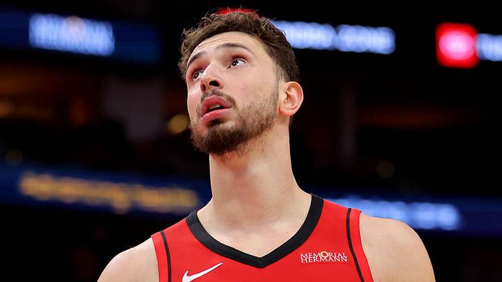 May 1, 2026; Houston, Texas, USA; Houston Rockets center Alperen Sengun (28) reacts after a call against the Los Angeles Lakers during the fourth quarter of game six of the first round of the 2026 NBA Playoffs at Toyota Center. Mandatory Credit: Erik Williams-Imagn Images May 1, 2026; Houston, Texas, USA; Houston Rockets center Alperen Sengun (28) reacts after a call against the Los Angeles Lakers during the fourth quarter of game six of the first round of the 2026 NBA Playoffs at Toyota Center. Mandatory Credit: Erik Williams-Imagn Images