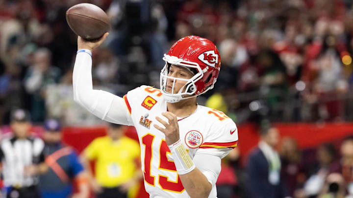 Feb 9, 2025; New Orleans, LA, USA; Kansas City Chiefs quarterback Patrick Mahomes (15) Feb 9, 2025; New Orleans, LA, USA; Kansas City Chiefs quarterback Patrick Mahomes (15)