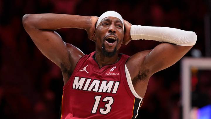 Miami Heat center Bam Adebayo (13) reacts (Mandatory Credit: Sam Navarro-Imagn Images) Miami Heat center Bam Adebayo (13) reacts (Mandatory Credit: Sam Navarro-Imagn Images)