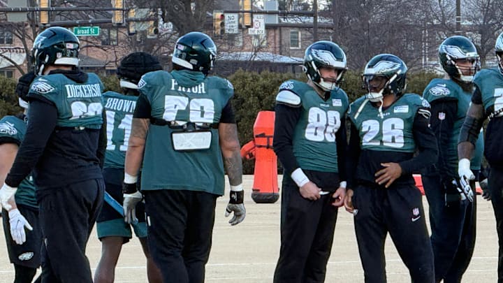 Eagles practice to prepare to open playoffs against the San Francisco 49ers.