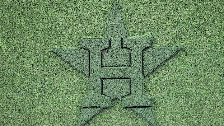 Oct 23, 2019; Houston, TX, USA; The Houston Astros logo in centerfield is seen before game two of the 2019 World Series against the Washington Nationals at Minute Maid Park. Mandatory Credit: Erik Williams-Imagn Images Oct 23, 2019; Houston, TX, USA; The Houston Astros logo in centerfield is seen before game two of the 2019 World Series against the Washington Nationals at Minute Maid Park. Mandatory Credit: Erik Williams-Imagn Images