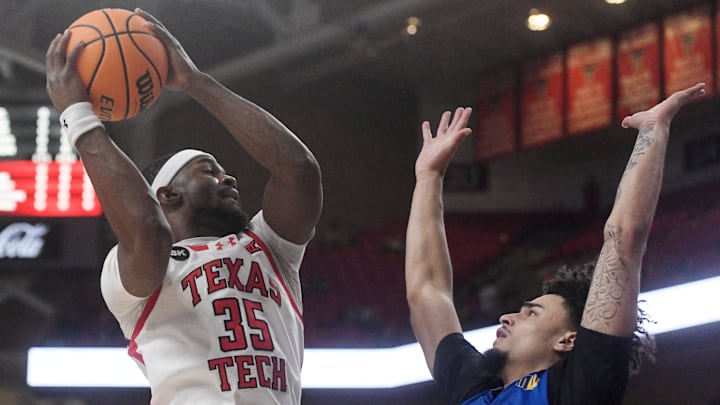 Texas Tech's forward Devan Cambridge (35) prepares to shoot the ball against San Jose State in a non