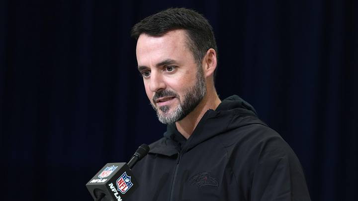 Feb 24, 2026; Indianapolis, IN, USA; Baltimore Ravens coach Jesse Minter speaks at the NFL Scouting Combine at the Indiana Convention Center. Mandatory Credit: Kirby Lee-Imagn Images Feb 24, 2026; Indianapolis, IN, USA; Baltimore Ravens coach Jesse Minter speaks at the NFL Scouting Combine at the Indiana Convention Center. Mandatory Credit: Kirby Lee-Imagn Images