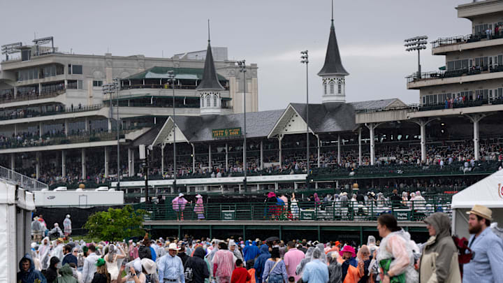 May 3, 2025; Louisville, KY, USA; A view of the crowd in the infield during the Kentucky Derby 2025 at Churchill Downs in Louisville on Saturday, May 3, 2025. May 3, 2025; Louisville, KY, USA; A view of the crowd in the infield during the Kentucky Derby 2025 at Churchill Downs in Louisville on Saturday, May 3, 2025.