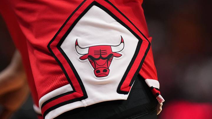 Dec 16, 2023; Miami, Florida, USA; A detailed view of the Chicago Bulls logo on the shorts of Chicago Bulls guard Ayo Dosunmu (12) during the first half against the Miami Heat at Kaseya Center. Mandatory Credit: Jasen Vinlove-USA TODAY Sports Dec 16, 2023; Miami, Florida, USA; A detailed view of the Chicago Bulls logo on the shorts of Chicago Bulls guard Ayo Dosunmu (12) during the first half against the Miami Heat at Kaseya Center. Mandatory Credit: Jasen Vinlove-USA TODAY Sports