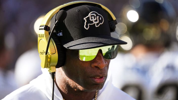 Colorado Buffaloes head coach Deion Sanders walks the sidelines as his team takes on the ASU Sun Devils at Mountain America Stadium in Tempe on Oct. 7, 2023. Colorado Buffaloes head coach Deion Sanders walks the sidelines as his team takes on the ASU Sun Devils at Mountain America Stadium in Tempe on Oct. 7, 2023.