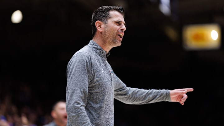 Florida Gators head coach Todd Golden gestures against the Duke Blue Devils during the second half at Cameron Indoor Stadium in Durham, NC on Tuesday, December 2, 2025. Florida Gators head coach Todd Golden gestures against the Duke Blue Devils during the second half at Cameron Indoor Stadium in Durham, NC on Tuesday, December 2, 2025.
