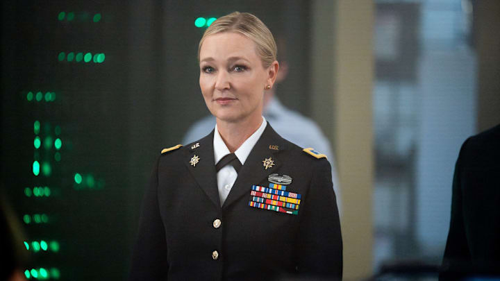 THE HUNTING PARTY -- "Ron Simms" Episode 201 -- Pictured: Kari Matchett as Eve Lazarus -- (Photo by: Ralph Bavaro/NBC)