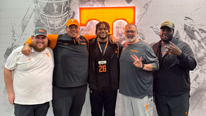St. Christopher's School offensive lineman Darius Gray during an unofficial visit to Tennessee.