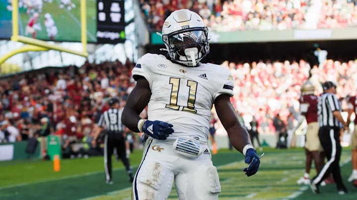 Aug. 24: Georgia Tech running back Jamal Haynes celebrates a touchdown against Florida State at Aviva Stadium. Aug. 24: Georgia Tech running back Jamal Haynes celebrates a touchdown against Florida State at Aviva Stadium.