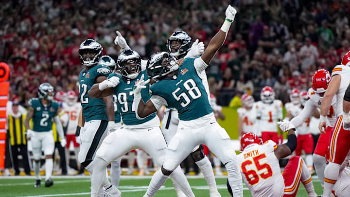 Philadelphia's defense had plenty to celebrate during its rout of Kansas City on Sunday night in Super Bowl LIX.