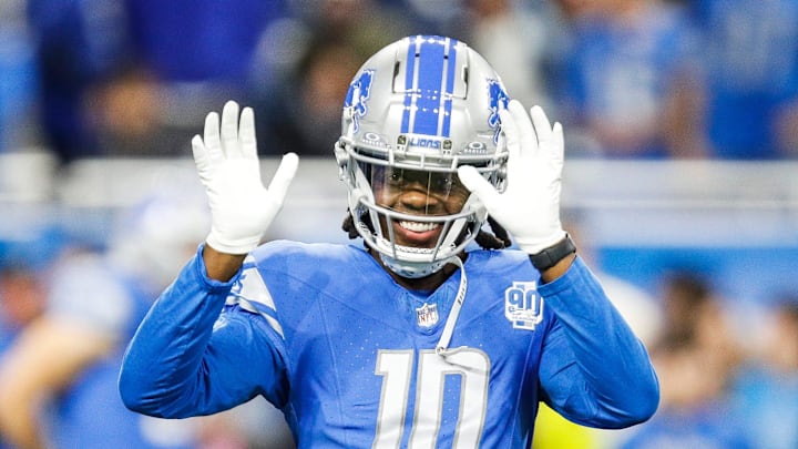 Detroit Lions quarterback Teddy Bridgewater waves to fans during warmups before the Denver Broncos game at Ford Field in Detroit on Saturday, Dec. 16, 2023.