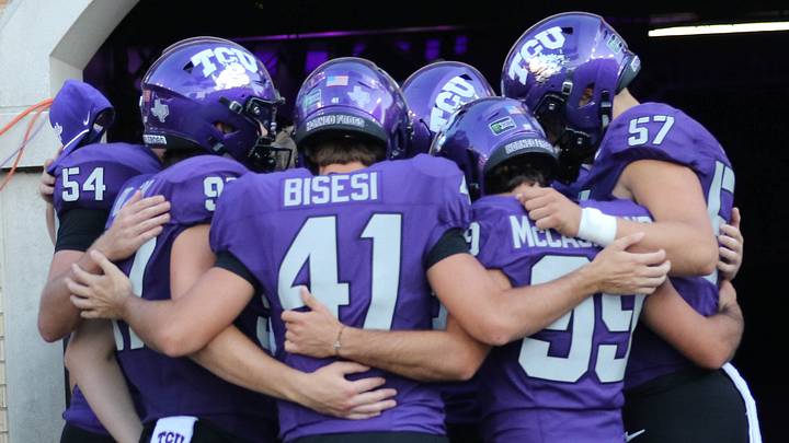 Horned Frogs' special teams huddle during the 63-7 victory over Grambling State Horned Frogs' special teams huddle during the 63-7 victory over Grambling State