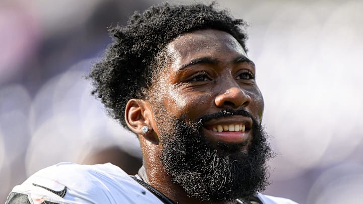 Sep 15, 2024; Baltimore, Maryland, USA; Las Vegas Raiders cornerback Nate Hobbs (39) walks off of the field following the game against the Baltimore Ravens at M&T Bank Stadium. Mandatory Credit: Reggie Hildred-Imagn Images Sep 15, 2024; Baltimore, Maryland, USA; Las Vegas Raiders cornerback Nate Hobbs (39) walks off of the field following the game against the Baltimore Ravens at M&T Bank Stadium. Mandatory Credit: Reggie Hildred-Imagn Images