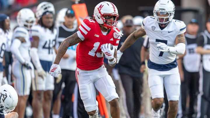 Nebraska wide receiver Nyziah Hunter led the team in receiving yards and tied the team lead for touchdown grabs in 2025.