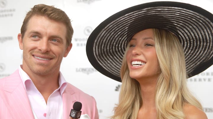 Houston Texans wider receiver Braxton Berrios Influencer Alix Earle on the Kentucky Derby red carpet. May 03, 2025 Houston Texans wider receiver Braxton Berrios Influencer Alix Earle on the Kentucky Derby red carpet. May 03, 2025