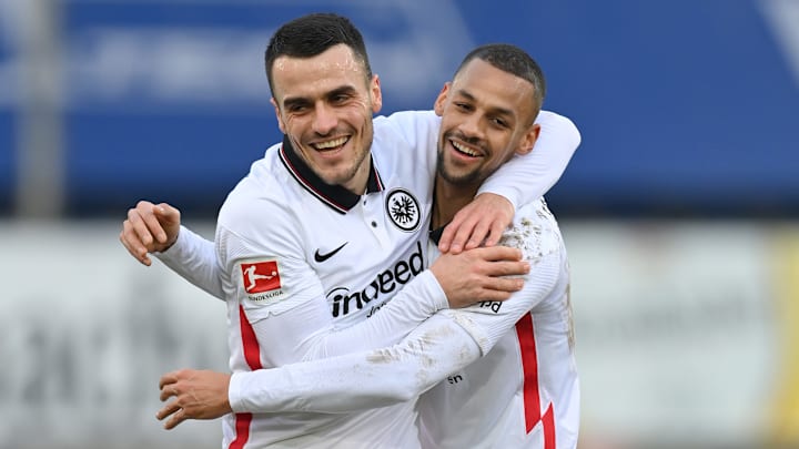Filip Kostic (links) und Djibril Sow (rechts) sind aus der Startelf von Eintracht Frankfurt nicht wegzudenken. Filip Kostic (links) und Djibril Sow (rechts) sind aus der Startelf von Eintracht Frankfurt nicht wegzudenken.