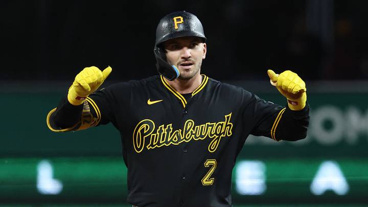Sep 22, 2026; Pittsburgh, Pennsylvania, USA; Pittsburgh Pirates first baseman Spencer Horwitz (2) reacts at second base after hitting a double against the St. Louis Cardinals during the third inning at PNC Park. Mandatory Credit: Charles LeClaire-Imagn Images Sep 22, 2026; Pittsburgh, Pennsylvania, USA; Pittsburgh Pirates first baseman Spencer Horwitz (2) reacts at second base after hitting a double against the St. Louis Cardinals during the third inning at PNC Park. Mandatory Credit: Charles LeClaire-Imagn Images