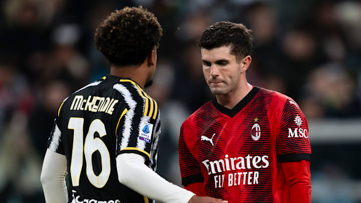 Juventus, de McKennie, enfrenta Milan, de Pulisic
