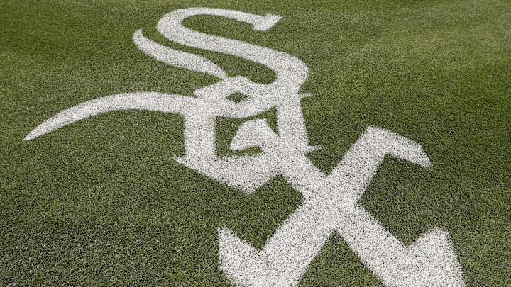 Jul 8, 2025; Chicago, Illinois, USA; Chicago White Sox logo is seen on Rate Field before a baseball game between the Chicago White Sox and Toronto Blue Jays. Mandatory Credit: Kamil Krzaczynski-Imagn Images
