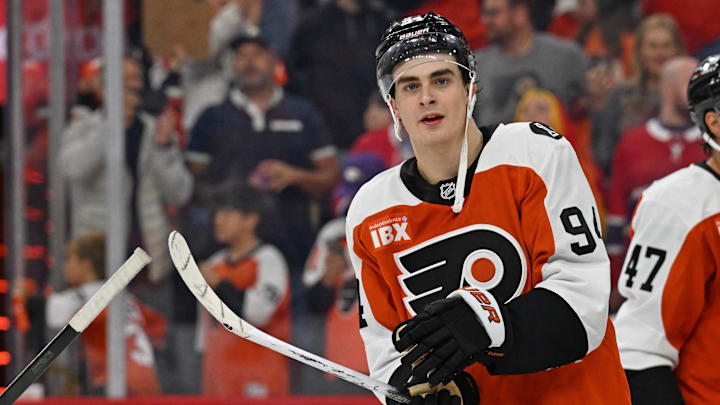 Porter Martone and the Flyers are home favorites against the Penguins.
