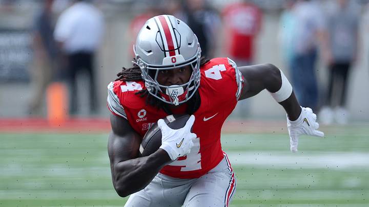 Sep 19, 2026; Columbus, Ohio, USA;  Ohio State Buckeyes wide receiver Jeremiah Smith (4) Mandatory Credit: Joseph Maiorana-Imagn Images