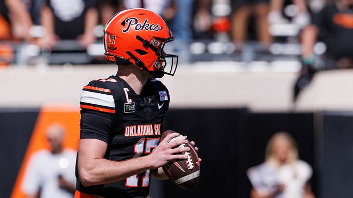 Oklahoma State quarterback Drew Mestemaker is making a strong case as one of the top prospects in the 2027 NFL Draft. Oklahoma State quarterback Drew Mestemaker is making a strong case as one of the top prospects in the 2027 NFL Draft.