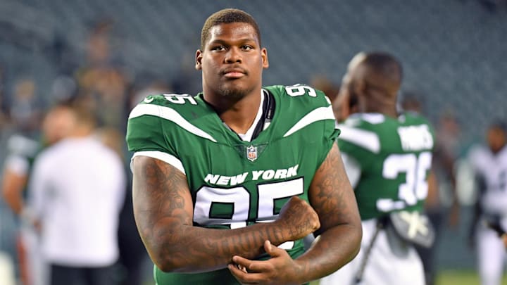 New York Jets defensive lineman Quinnen Williams against the Philadelphia Eagles at Lincoln Financial Field.