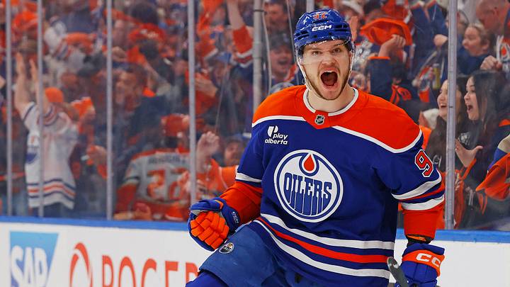 Apr 28, 2026; Edmonton, Alberta, CAN; Edmonton Oilers forward Vasily Podkolzin (92) celebrates after scoring a goal during the first period against the Anaheim Ducks in game five of the first round of the 2026 Stanley Cup Playoffs at Rogers Place. Mandatory Credit: Perry Nelson-Imagn Images Apr 28, 2026; Edmonton, Alberta, CAN; Edmonton Oilers forward Vasily Podkolzin (92) celebrates after scoring a goal during the first period against the Anaheim Ducks in game five of the first round of the 2026 Stanley Cup Playoffs at Rogers Place. Mandatory Credit: Perry Nelson-Imagn Images