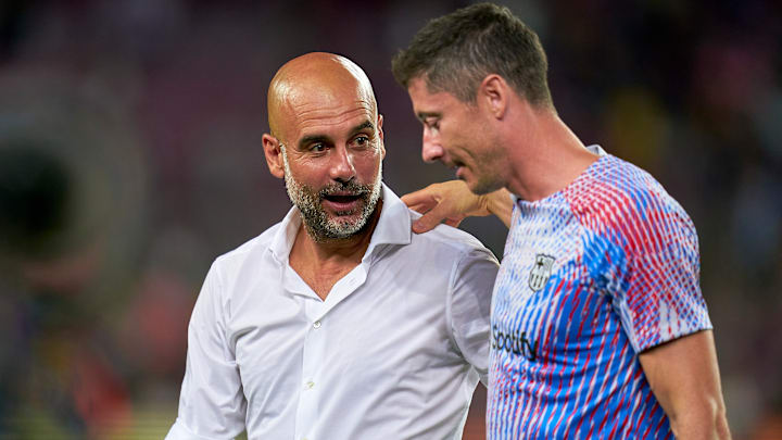 Pep Guardiola und Robert Lewandowski